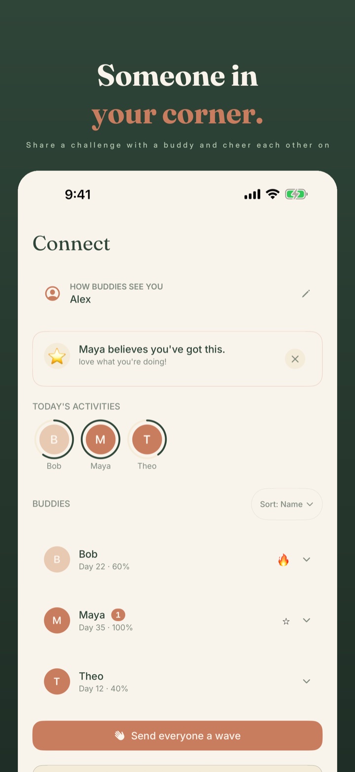 Daybreak buddies and connect tab