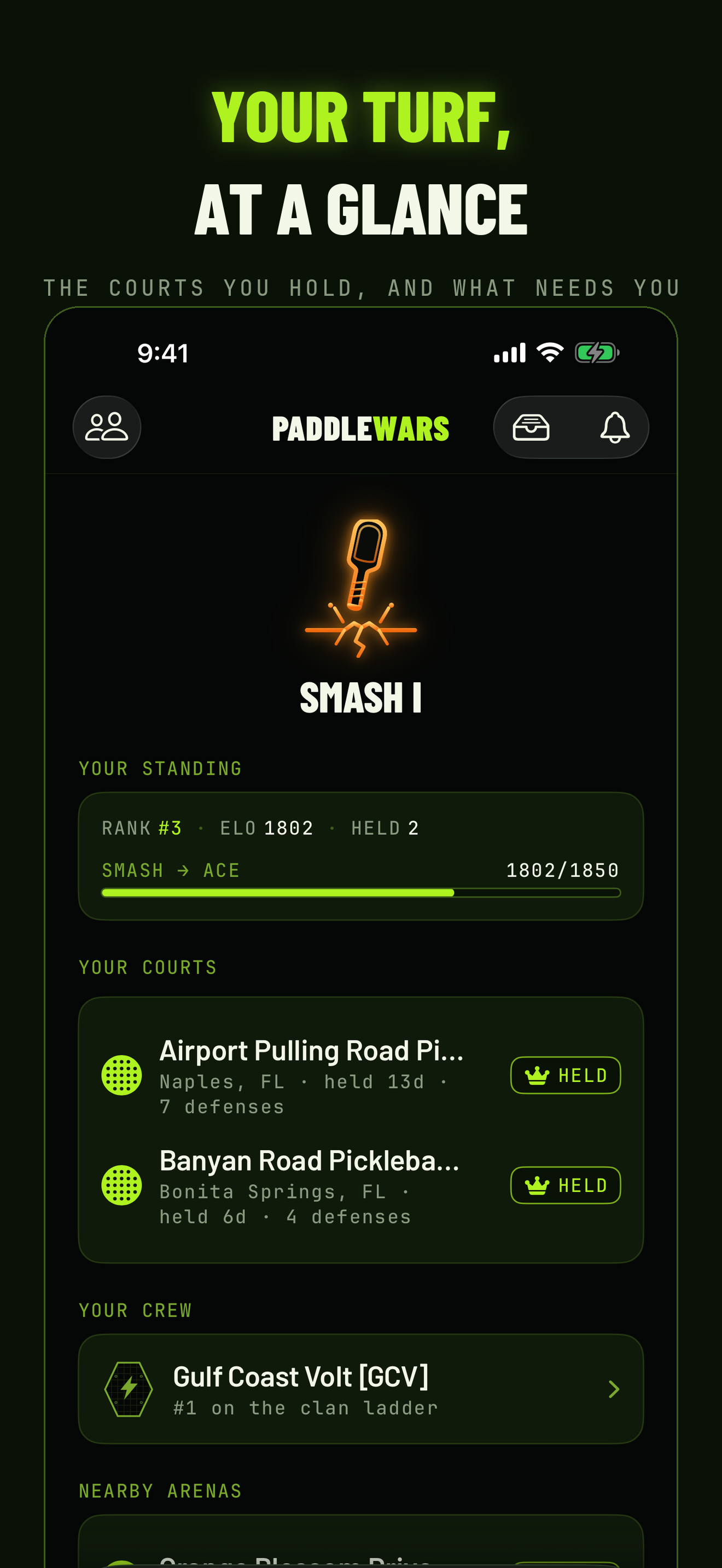 Paddle Wars home screen