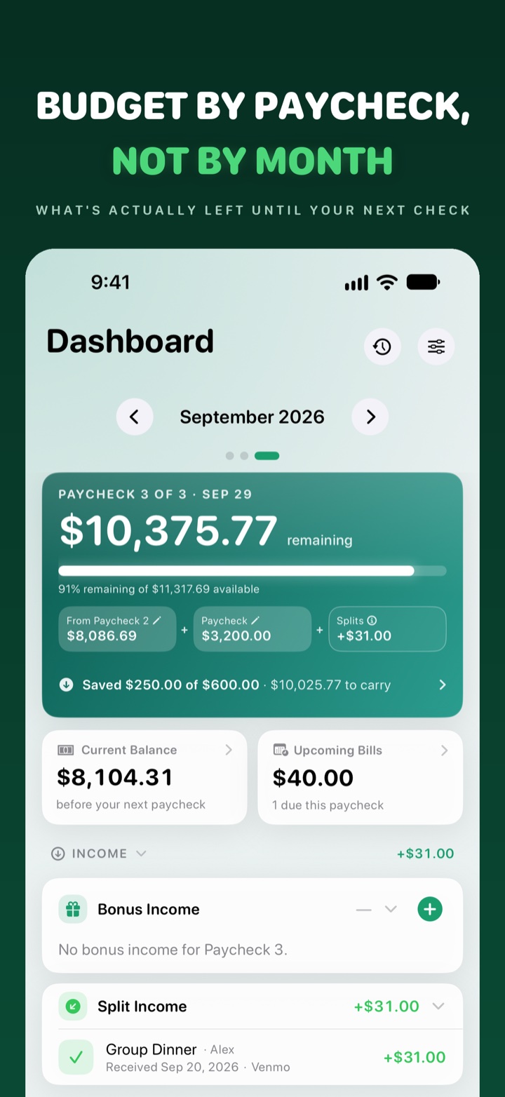 Pebble paycheck dashboard